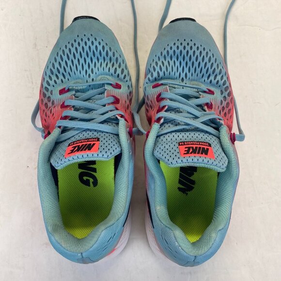 Nike Womens Air Zoom Pegasus 34 Blue Pink Running Shoes Sneakers Size 9,Athletic - Picture 5 of 12